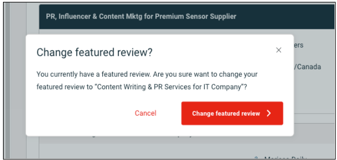 change your Featured Review